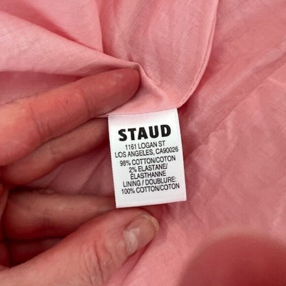 Staud Wells Poplin Minidress in Pearl Pink - Size 8 - Picture 7 of 7
